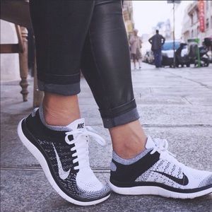 Nike Free Flyknit 4.0 White/White-Black-Volt Oreos